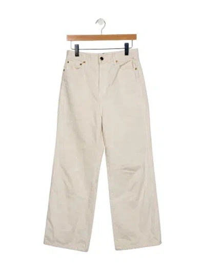 Pre-owned Khaite High-rise Wide Leg Jeans In White