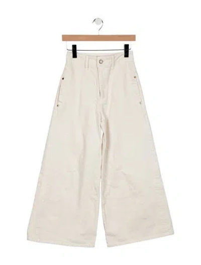 Pre-owned Khaite High-rise Wide Leg Jeans In White