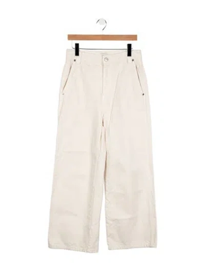 Pre-owned Khaite High-rise Wide Leg Jeans In White