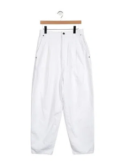 Pre-owned Khaite High-rise Wide Leg Jeans In White