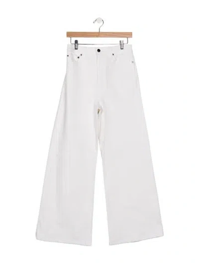 Pre-owned Khaite High-rise Wide Leg Jeans In White