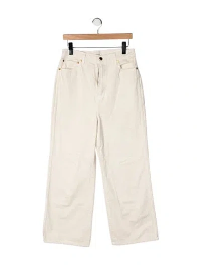 Pre-owned Khaite High-rise Wide Leg Jeans In Yellow