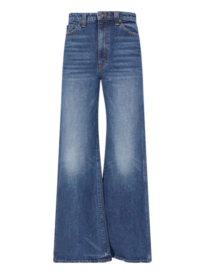 Khaite High-rise Wide-leg Jeans In Blue