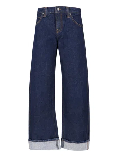 Khaite High-rise Wide-leg Jeans In Blue