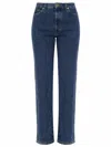 Khaite Danielle High Waist Straight Leg Jeans In Blue