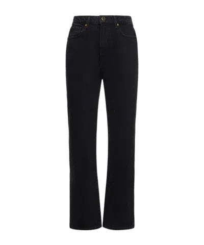Khaite High-waisted Straight Jeans In Black