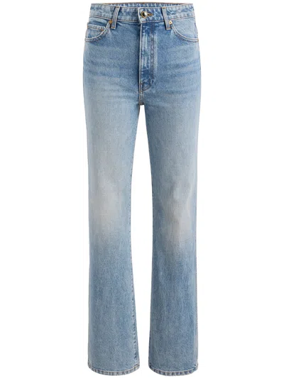 Khaite High-waisted Straight-leg 5-pocket Jeans In Blue