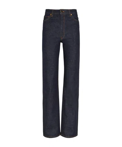 Khaite High-waisted Straight-leg Jeans In Blue