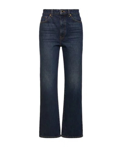 Khaite High-waisted Wide-leg Jeans In Blue