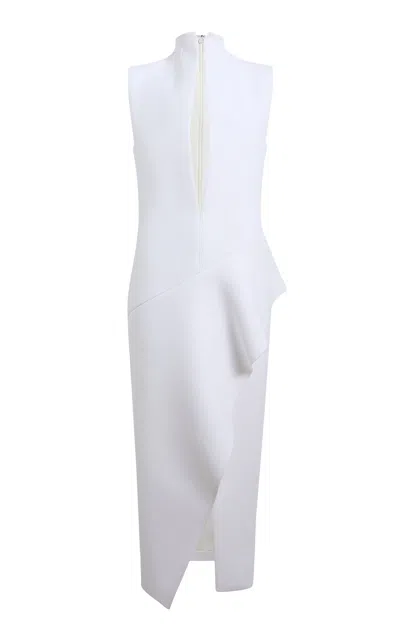 Khaite Hilda Plunging Crepe Midi Dress