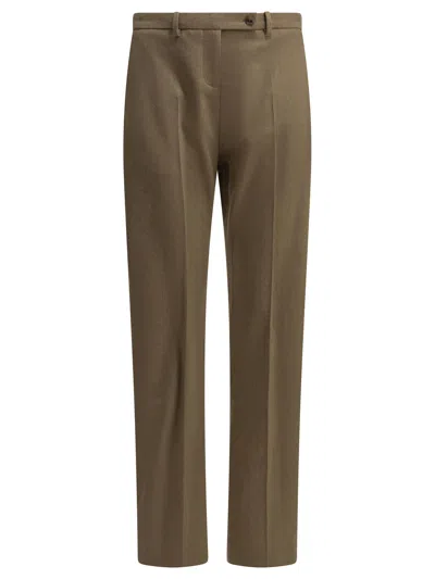 Khaite "hunter" Tailored Pants In Brown