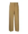 Khaite Ian Wide-leg Pants In Green