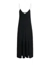 Khaite Iben Tulle-trimmed Cotton-blend Midi Dress In Black