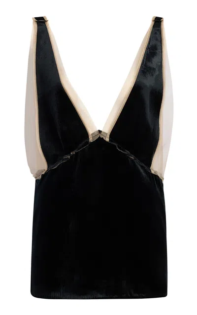 Khaite Idora Liquid Velvet Silk-blend Camisole Top In Black