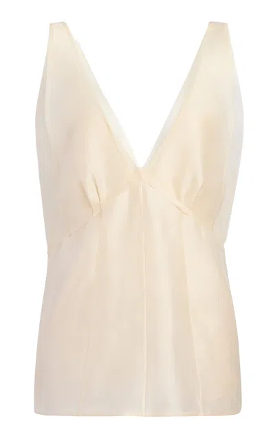 Khaite Idora Silk-blend Veil Camisole Top In White