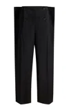 Khaite Ila Tailored Satin Balloon Pants In Black