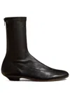 Khaite Apollo Leather Flat Ankle Boots