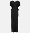 Khaite Ima Wool-blend Grain De Poudre Maxi Dress In Black