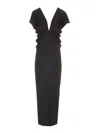 Khaite Ima Midi Dress In Black