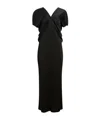 Khaite Ima Wool-blend Grain De Poudre Maxi Dress In Black