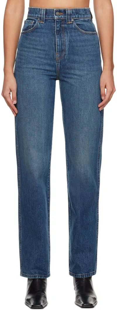 Khaite Indigo 'the Albi' Jeans In 099 Archer