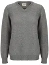Khaite Elegant Wool Knit Top In Grey