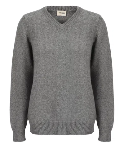 Khaite Elegant Wool Knit Top In Grey