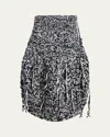 Khaite Inna Fringed Cotton-blend Midi Skirt In Glaze  Midnight Nav