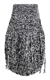 Khaite Inna Fringed Cotton-blend Midi Skirt In Multi