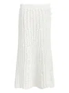 Khaite Iori Open-knit Skirt In White