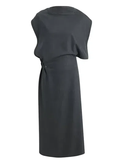 Khaite Iris Draped Dress In Gray