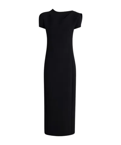 Khaite Iryl Backless Column Midi Dress In Black
