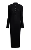 Khaite Isa Buttoned Merino-wool Midi Dress In Black
