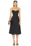 Khaite Isabella Cotton-canvas Midi Dress In Black
