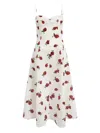 Khaite Isabella Floral Empire-waist A-line Midi Dress In Neutral