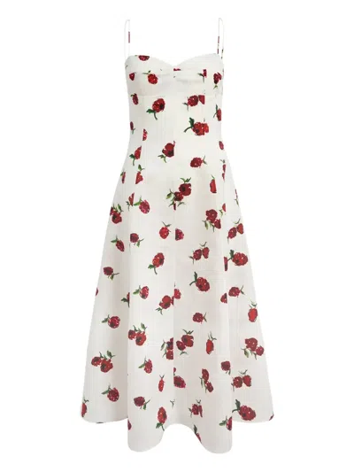 KHAITE ISABELLA FLORAL-PRINT MIDI DRESS