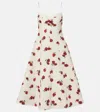 Khaite Isabella Floral Empire-waist A-line Midi Dress In Neutral