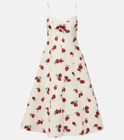 KHAITE ISABELLA PRINTED SILK AND COTTON MIDI DRESS