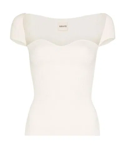Khaite Ista Cap Sleeve Top In White