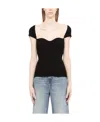 Khaite Ista Stretch Matte Viscose Cap-sleeve Top In Black