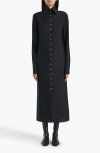 Khaite Ivanna Silk And Cotton-blend Midi Dress In Black