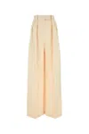 Khaite Ivory Cotton Blend Wide-leg Teyana Pant