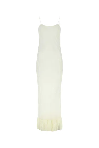 Khaite Ivory Silk Dress In 101