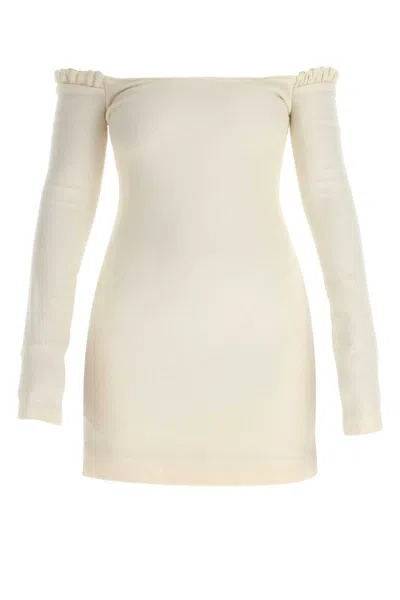 KHAITE IVORY WOOL OCTAVIA MINI DRESS