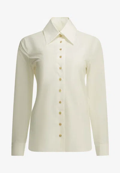 Khaite Ivy Long-sleeved Shirt In White