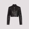 Khaite Cropped Leather Jacket With Padded Shoulders