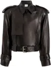 Khaite Hammond Belted Leather Biker Jacket In Black