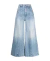 Khaite Faded High-rise Wide-leg Jeans In Blue