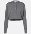 Khaite Jackie Wool-blend Cardigan In Grey
