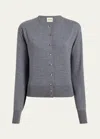 Khaite Jackie Wool-blend Cardigan In Sterling